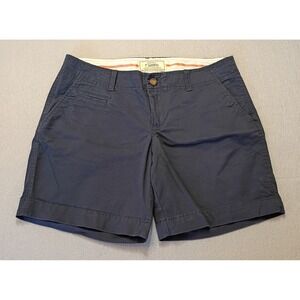 Old Navy Womens Navy Blue Flat Front‎ Pocket Stretch Perfect 7" Shorts Sz 6